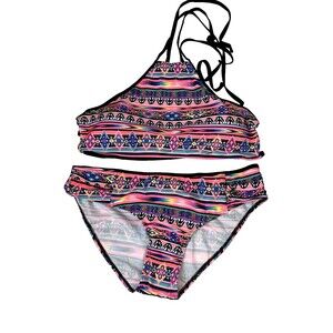 2 -Piece Bikini Tribal Boho Print Multicolored Swimwear Youth Size Set  XXXL